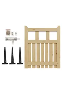 Freestanding Wooden Garden Gate for Outdoor Fence and Pedestrian Access 76cm W x 90cm H