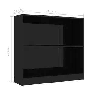 Attwood Bookcase Sonoma Oak/White / 80cm H x 75cm W x 24cm D