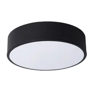 Lucide Unar Modern Flush Ceiling Light 20cm - LED Dim. - 1x12W 2700K - 3 StepDim - Black