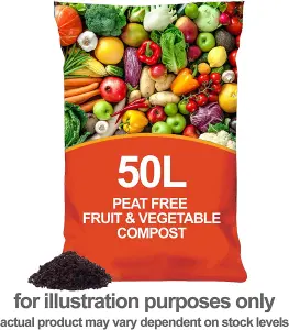 Peat Free Nutrient Rich Fruit & Vegetable Compost - 50L