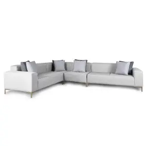 Emelda Grace Cloud Rectangle Corner Sofa - Left Hand - Grey