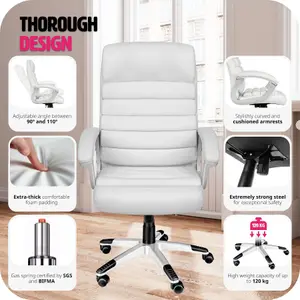 tectake Office chair Paul - desk chair computer chair - white