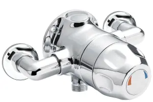 Contemporary Round Exposed Sequential Thermostatic Shower Valve (1 Outlet) - Chrome - Balterley