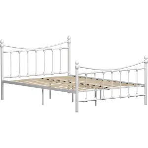 Vida Designs Paris White 4ft6 Double Metal Bed Frame, 190 x 135cm