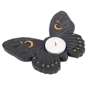 Something Different Moth Tealight Holder Black (One Size)