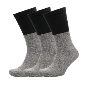 KAV Men's 3 Pack Premium Thick Thermal Socks - Heavy Duty Warm Insulated Winter Boot Socks - UK: 7-11 (Grey Pack of 3)