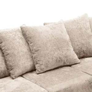 Harriet Plus Crushed Chenille U-Shape Sofa in Cream