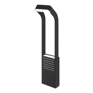 GoodHome Majorca Contemporary Black Mains-powered 1 lamp Integrated LED Outdoor Post light (H)700mm