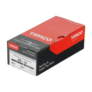 TIMCO Roofing Bolts & Square Nuts Silver - M8 x 25