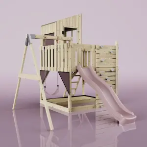 PolarPlay Kids Climbing Tower & Playhouse with Swing and Slide - Swing Destin Rose