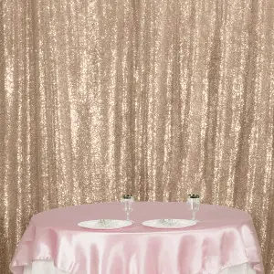 4ft x 7ft Sequin Backdrop Photography Background Shiny Fabric Glitter Curtain Backdrop, Rose Gold