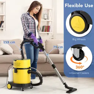 Costway 1200W Wet Dry Vacuum Cleaner W/ 17 KPA Max Suction HEPA & Sponge Filters