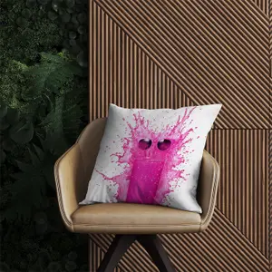 Pink Splashart Glass Outdoor Cushion 60cm x 60cm