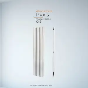 Warmhaus Pyxis Elips profile double panel vertical radiator in white 1800 (h) x 236 (w)