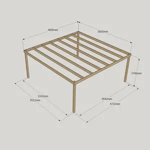 Box Pergola - Wood - L360 x W480 x H270 cm - Light Green