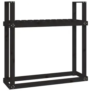 Berkfield Firewood Rack Black 110x35x108.5 cm Solid Wood Pine