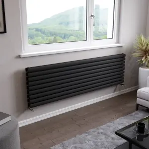 Ximax Champion Duplex FORDH5261800A Anthracite Gas Horizontal Designer Radiator, (W)1800mm x (H)526mm