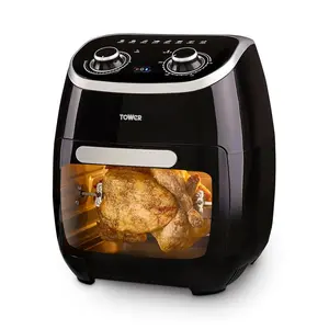 Tower T17038 Xpress 5-in-1 Manual Air Fryer Oven with Rapid Air Circulation, 60-Minute Timer, 11L, 2000W, Black