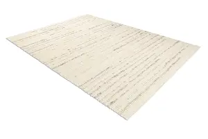 NEPAL 2100 white / natural grey - woolen, double-sided, natural 300x400 cm