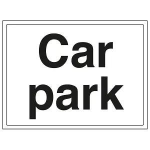 Car Park General Parking Area Sign - Adhesive Vinyl - 300x200mm (x3)