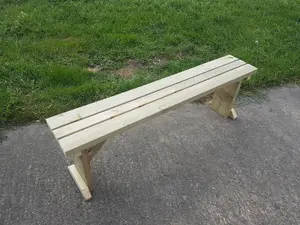 Hollies wooden bench, outdoor garden fence seat(6ft, Natural finish)