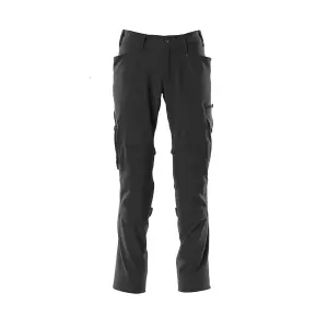 Mascot Accelerate Stretch Trousers with Kneepad Pockets - Black   (33.5) (Leg Length - Regular)