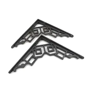 Oakcrafts - Pair of Art Deco Cast Iron Shelf Bracket - 175mm x 175mm