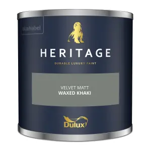 Dulux Trade Heritage Waxed Khaki Matt Wall paint, 125ml Tester pot