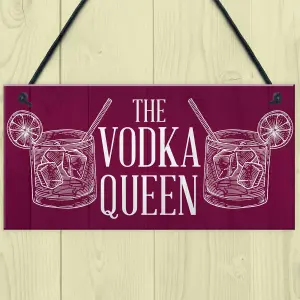 Red Ocean The Vodka Queen Funny Friendship Gift For Her Novelty Vodka Bar Home Bar Signs