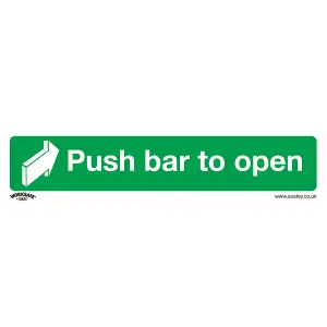 Pack of 10 Self Adhesive Push Bar to Open Signs for Health and Safety