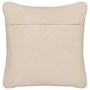 Throw Cushion GAZANIA Cotton 45 x 45 cm Geometric Embroidery Beige