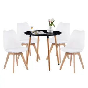 Dex 4 - Person Dining Set Black / White