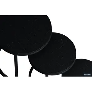 3 Piece Nest of Tables Mango Black