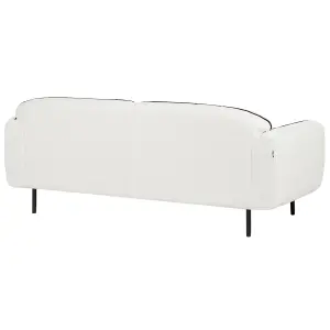 Boucle Sofa with Ottoman White TONSBERG