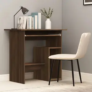 Berkfield Desk Brown Oak 80x45x74 cm Engineered Wood