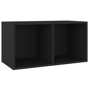 vidaXL Vinyl Storage Box Black 71x34x36 cm Engineered Wood