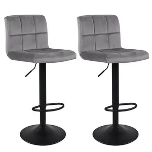 Paynter Swivel Adjustable Height Stool (Set of 2) Grey