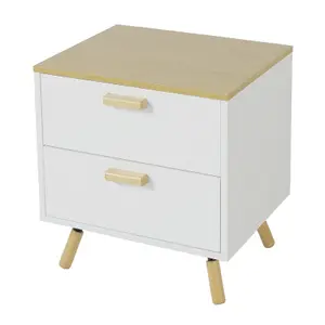 48 x 40 x 54cm Wooden Side Cabinet with 2 Drawers, Assembly Required