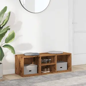 Berkfield Shoe Storage Bench Old Wood 105x35x35 cm Engineered Wood