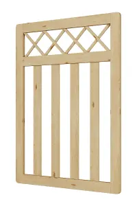 Cross Top Wooden Fence Gate for Garden and Yard Entryways 120cm W x 90cm H