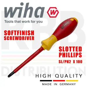 Wiha Plus Minus Slotted Philips Screwdriver Electrician 1000v VDE SL PH2 30715