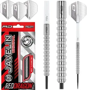 RED DRAGON Javelin Original Tungsten Darts Set With Dart Flights And Dart Shafts (Stems) - Available In 20G, 22G, 24G, 26G