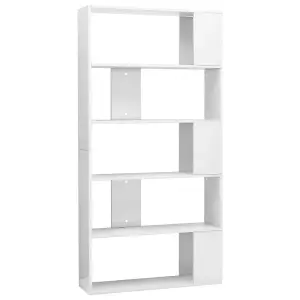 Berkfield Book Cabinet/Room Divider High Gloss White 80x24x159 cm Engineered Wood