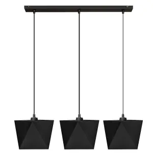 Luminosa Adamant Straight Bar Pendant Ceiling Light Black 65cm