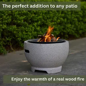 Blazepot Outdoor Garden Fire Pit with stainless steel cooking grill