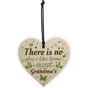 Red Ocean Grandma Nan Christmas Birthday Gifts Hanging Wooden Heart Sign Xmas Home Keepsake