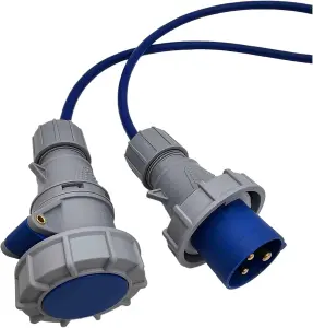 HDIUK - IP67 CEE Blue Plug to Coupler Heavy Duty Site Extension Lead, 16A (25 Metres)