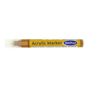 Acrylic Paint Marker Pen Permanent for Stone Leather Fabric Plastic (Metallic Brown)