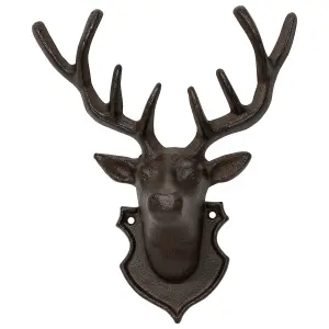 Woodside Cast Iron Wall Mounted Deer Head Statue