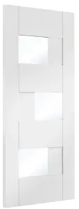 Pre-Finished Internal White Perugia Door with Clear Glass  - 1981 x 838 x 35mm (33")